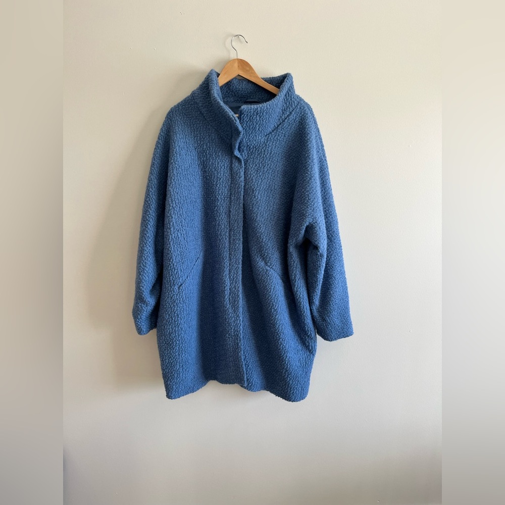 Jessica London Blue Wool Blend Winter Coat